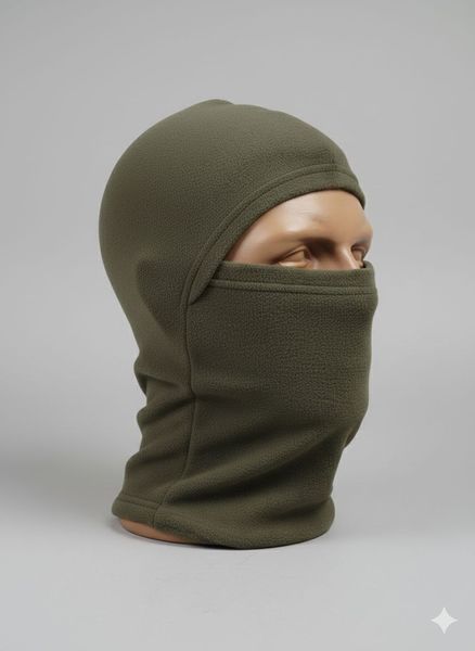 Балаклава чоловіча тактична підшоломник флісова хакі олива, флісова шапка підшоломник BL350981 фото