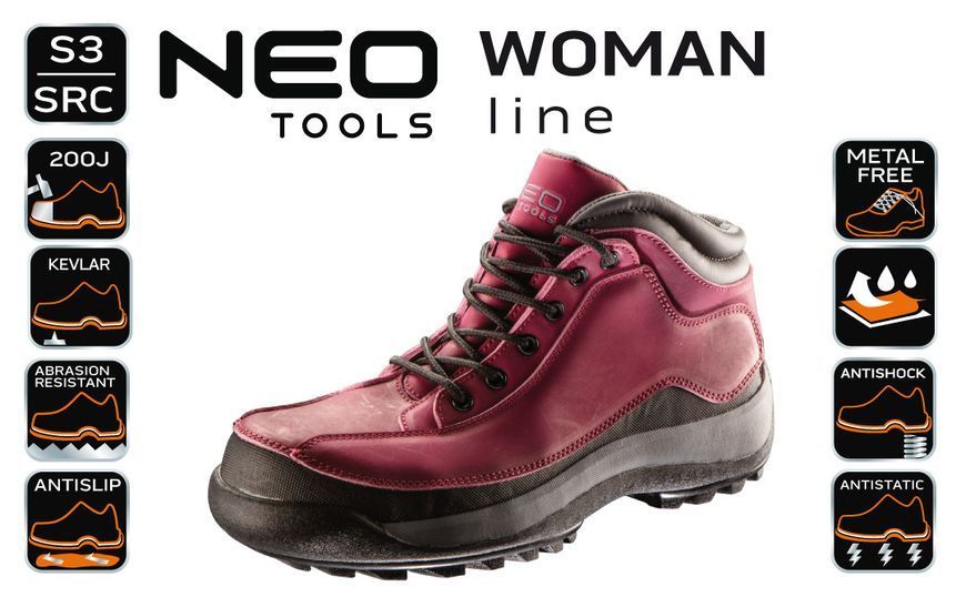 Жіночі робочі черевики Neo Tools 82-540, клас S3 SRC 2405737631 фото