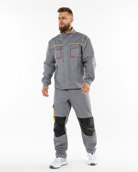 Костюм робочий "Еталон" зі штанами - Темно-сірий 56-58 (XL) 5-6 (182-188см) Код: 04 KRD 116 фото